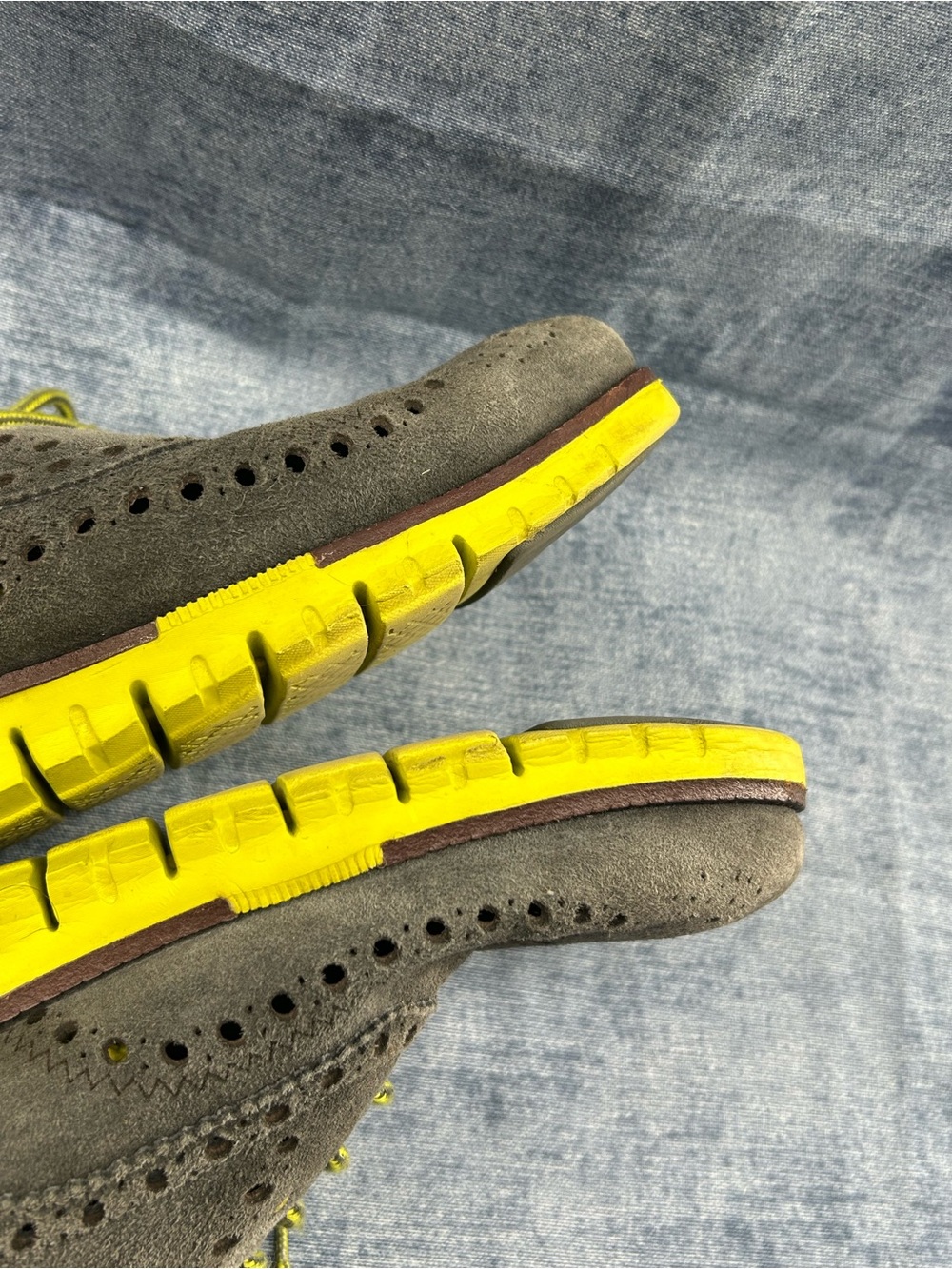 Cole Haan Zerogrand wingtip Oxford  lace up men’s 10.5M grey green suede modern - Picture 9 of 12